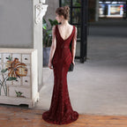 Mermaid Sleeveless Dress with Sequin Detail