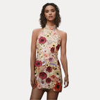 Fitted Dress with Embroidery