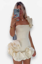 One-Shoulder Dress with Ruffle Details