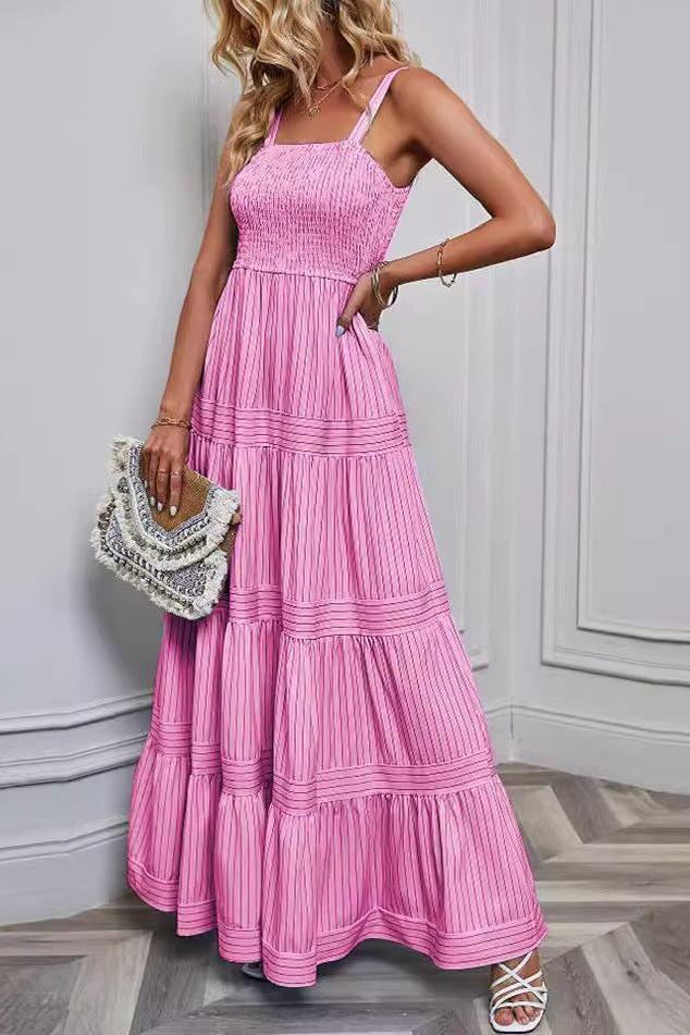 Striped Sleeveless Maxi Dress