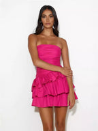 Strapless Dress with Pleat Details