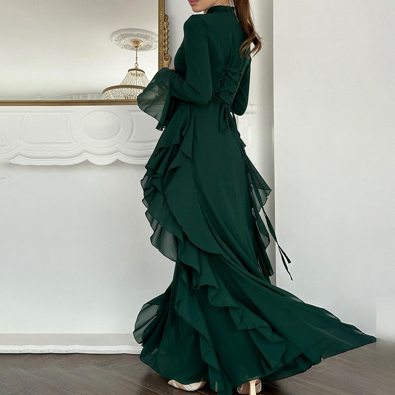 Lace Dress with a Round Neck