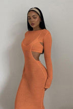 Long-Sleeve Two-Piece Set with an Open Back