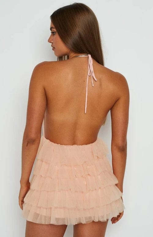 Open-Back Halterneck Mini Dress