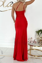 Evening Dress with a One-Shoulder Cut