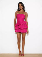 Strapless Dress with Pleat Details