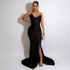 Evening Dress with Lace-Up Details