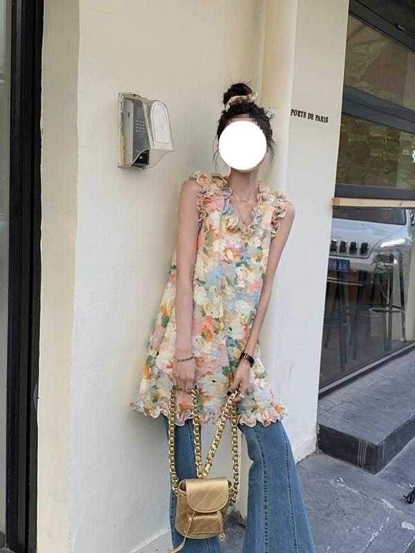 Sleeveless Floral Tank Dress