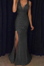 Evening Long Dress with a Split Detail