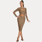 Fitted Bandage-Style Asymmetric Dress