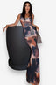 Abstract-Print Maxi Dress with a One-Shoulder Cut