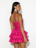 Strapless Dress with Pleat Details