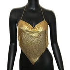 Open-Back Halter Top with Sequin Detail