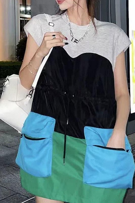 Relaxed-Fit Dress with Drawstring Detail