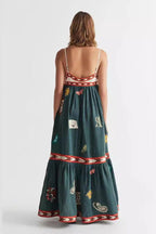 Sleeveless Printed Long Dress