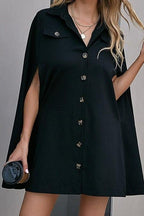 V-Neck Dress with a Single-Breasted Front