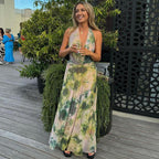 Open-Back Maxi Dress with a Halter Neck