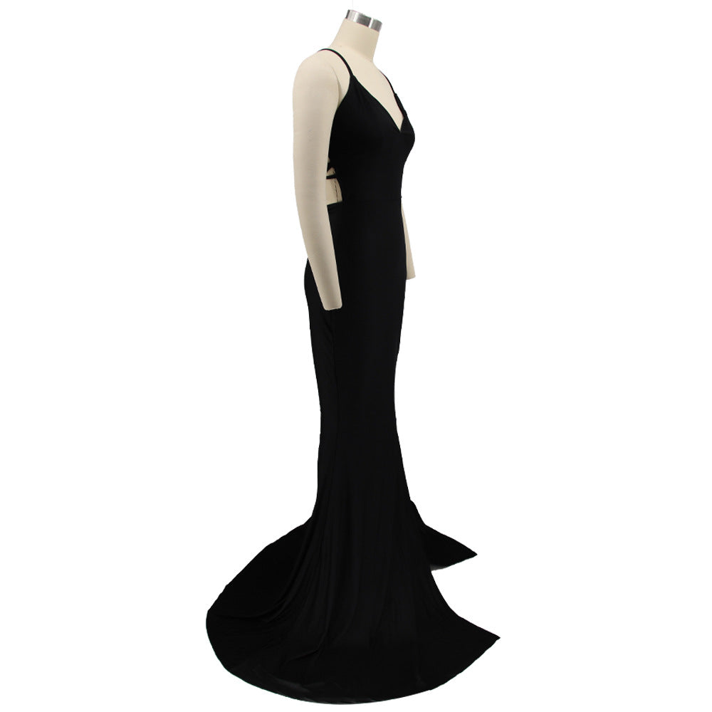 Evening Dress with Lace-Up Details