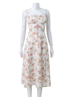 Floral Square-Neck Spaghetti-Strap Maxi Dress