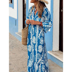 Boho Long Dress with a V-Neck