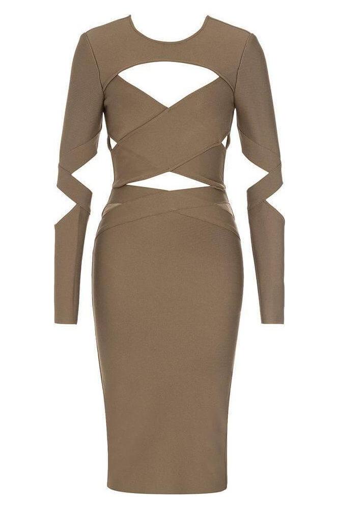 Fitted Bandage-Style Asymmetric Dress