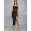Fitted Open-Back Mesh Dress