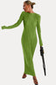 Long-Sleeve Fitted Dress with a Round Neck
