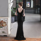 Mermaid Sleeveless Dress with Sequin Detail
