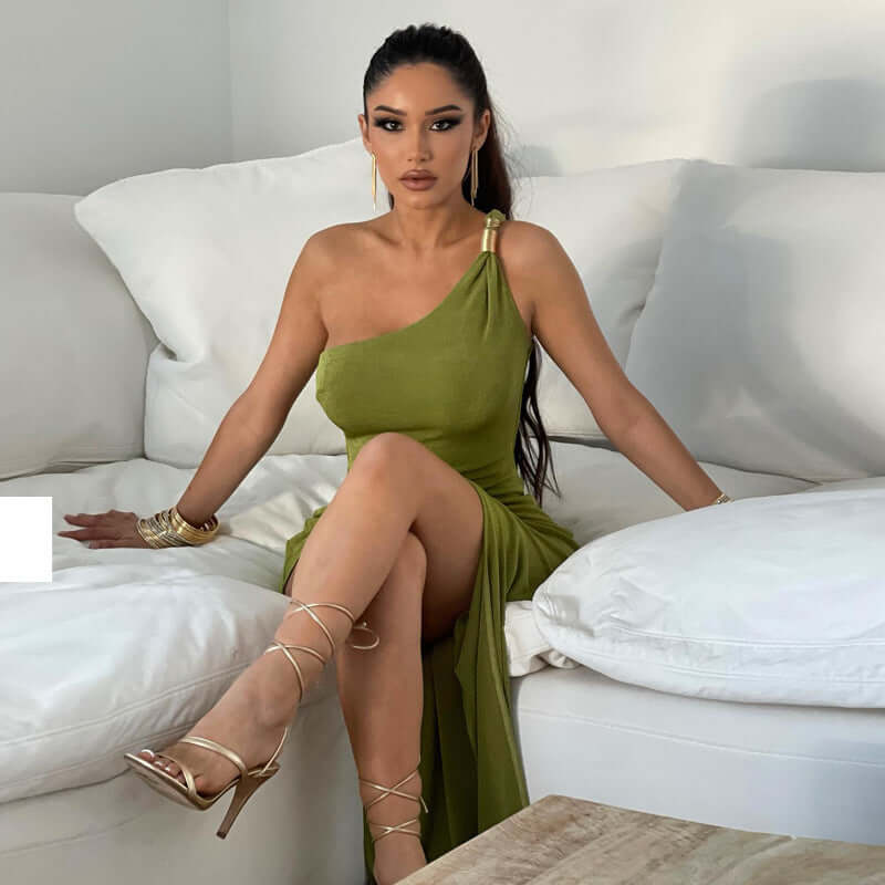 Asymmetric Dress with a One-Shoulder Cut