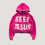 Lettered Hooded Hoodie with a Front Zip