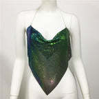Open-Back Halter Top with Sequin Detail