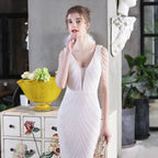 Mermaid Sleeveless Dress with Sequin Detail