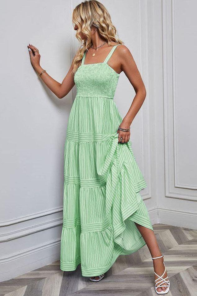 Striped Sleeveless Maxi Dress