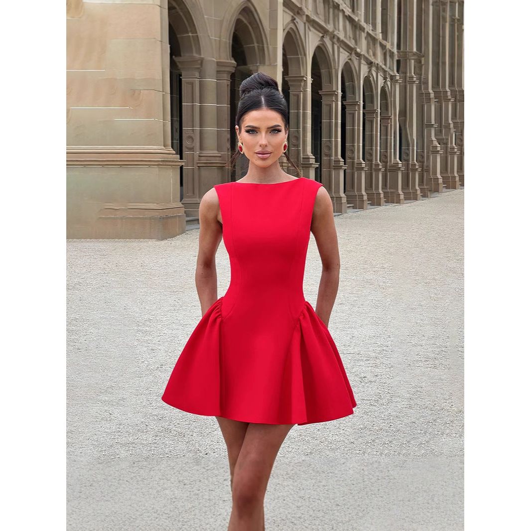 Fitted Dress with an Open Back