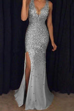 Evening Long Dress with a Split Detail