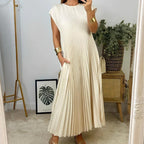 Pleated Sleeveless Dress