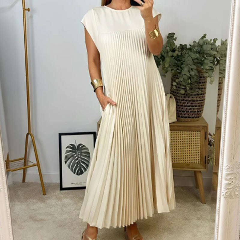 Pleated Sleeveless Dress