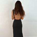 Slit-Detail Wrap-Style Evening Dress