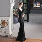 Mermaid Sleeveless Dress with Sequin Detail