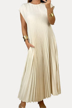 Pleated Sleeveless Dress