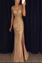 Evening Long Dress with a Split Detail