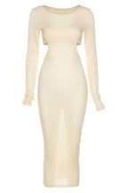 Long-Sleeve Two-Piece Set with an Open Back