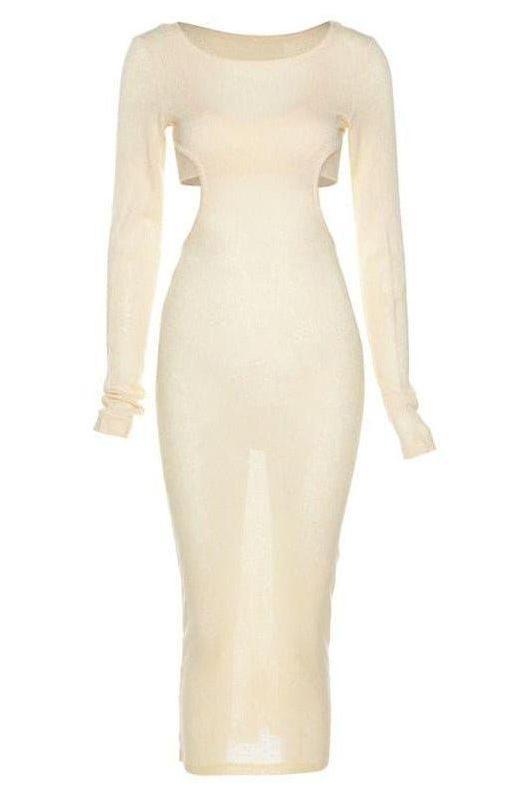 Long-Sleeve Two-Piece Set with an Open Back
