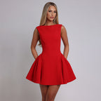 Fitted Dress with an Open Back