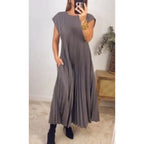 Pleated Sleeveless Dress
