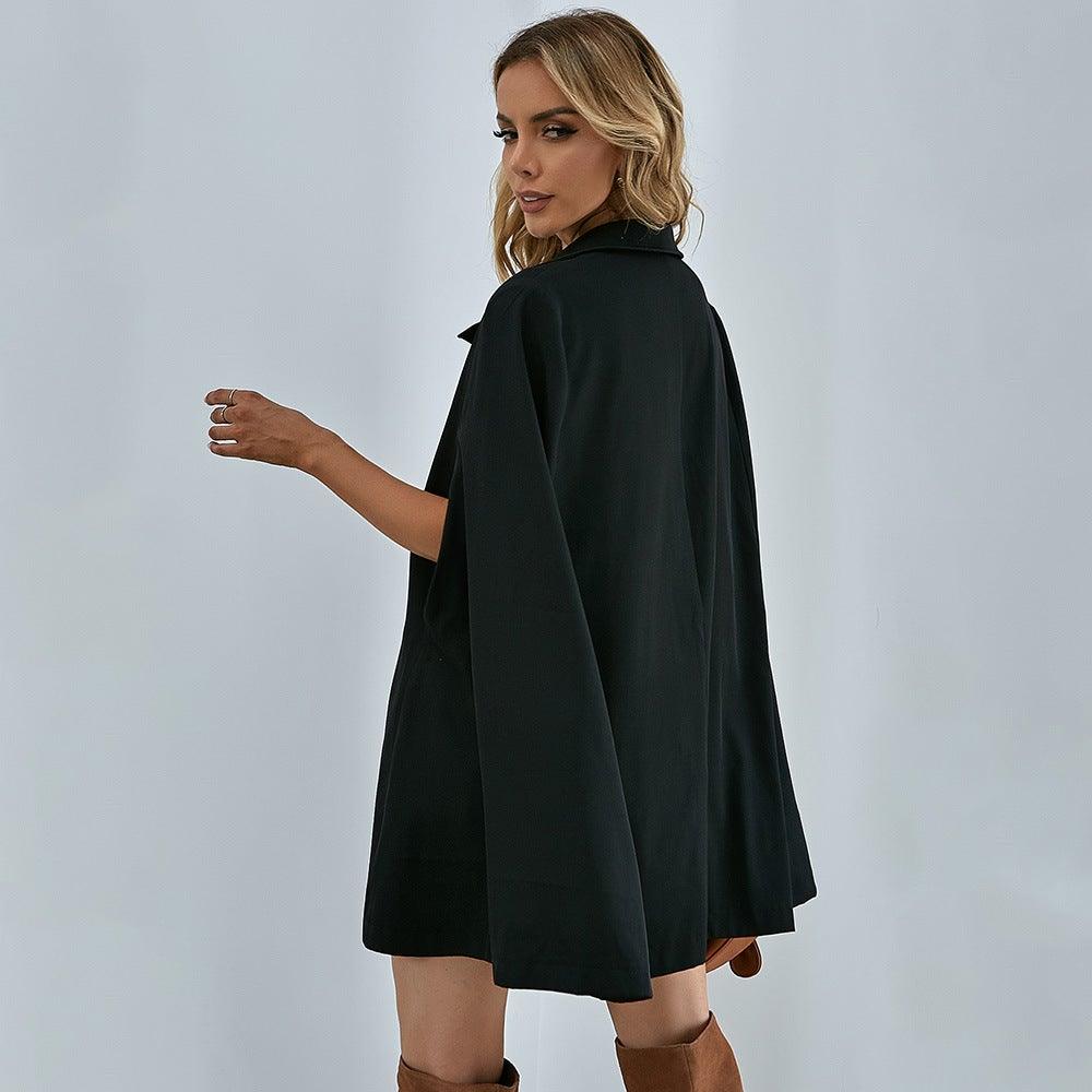 V-Neck Dress with a Single-Breasted Front