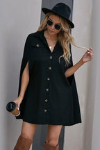 V-Neck Dress with a Single-Breasted Front