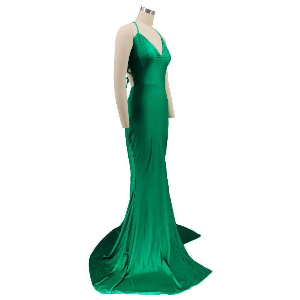 Evening Dress with Lace-Up Details