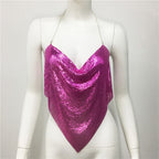Open-Back Halter Top with Sequin Detail