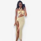 Lace-Up Halterneck Dress